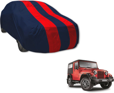 MOCKHE Car Cover For Mahindra Thar (Without Mirror Pockets)(Blue, Red)