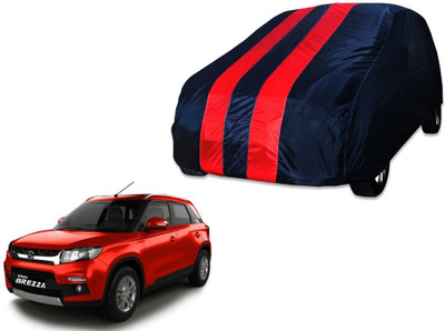 MOCKHE Car Cover For Maruti Suzuki Vitara Brezza (Without Mirror Pockets)(Blue, Red)