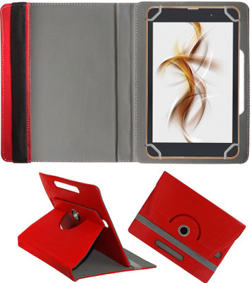 Fastway Book Cover for iBall Slide Nimble 8 inch Designer Rotating Case(Red, Cases with Holder, Pack of: 1)