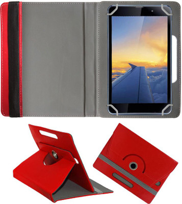 Fastway Book Cover for iBall Slide Wings 8inch Designer Rotating Case(Red, Cases with Holder, Pack of: 1)