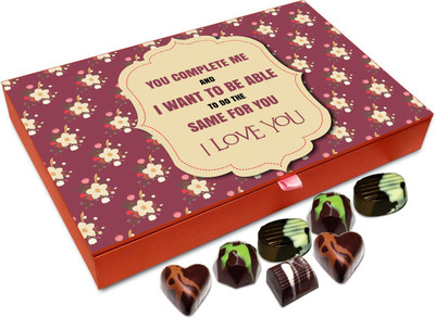

Chocholik Gift Box - You Complete Me I Love You Chocolate Box - 12pc Truffles(144 g)
