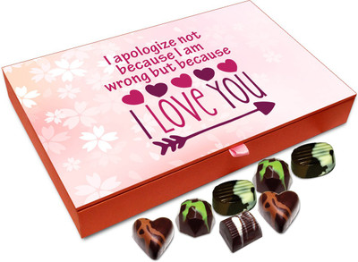 

Chocholik Gift Box - I Apologize Because I Love You Chocolate Box - 12pc Truffles(144 g)