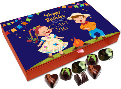 

Chocholik Gift Box - Happy Birthday Cutie Pie Little Sister Chocolate Box - 12pc Truffles(144 g)