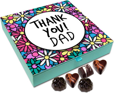 

Chocholik Gift Box - Thank You Dad For Teaching Me Important Lessons Chocolate Box - 9pc Truffles(108 g)