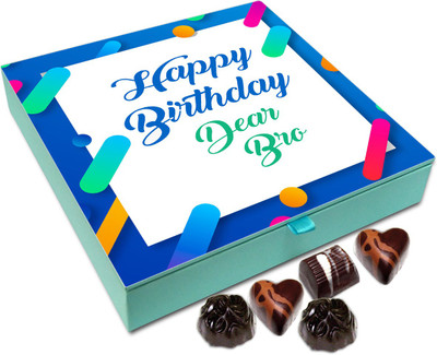 

Chocholik Gift Box - Happy Birthday Dear Bro Chocolate Box - 9pc Truffles(108 g)