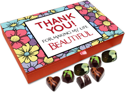

Chocholik Gift Box - Thank You For Making MY Life Beautiful Chocolate Box - 12pc Truffles(144 g)