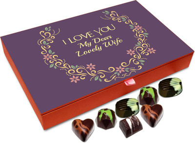 

Chocholik Gift Box - I Love You My Dear Lovely Wife Chocolate Box - 12pc Truffles(144 g)