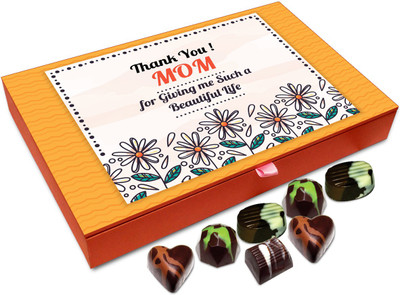 

Chocholik Gift Box - Thanks Mom For Giving Me A Beautiful Life Chocolate Box - 12pc Truffles(144 g)