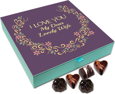 

Chocholik Gift Box - I Love You My Dear Lovely Wife Chocolate Box - 9pc Truffles(108 g)