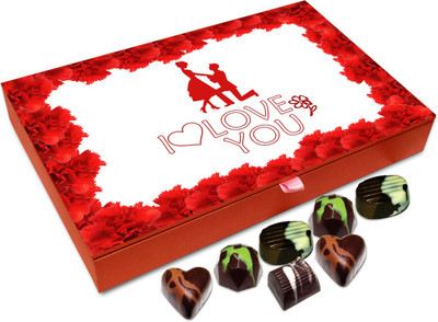 

Chocholik Gift Box - I Love You Like Crazy Chocolate Box - 12pc Truffles(144 g)