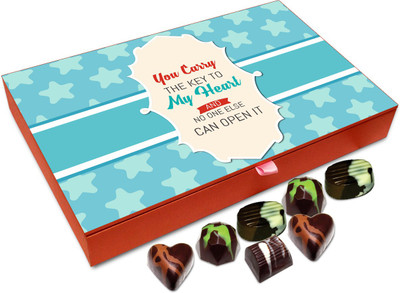 

Chocholik Gift Box - You Carry The Key To My Heart Chocolate Box - 12pc Truffles(144 g)