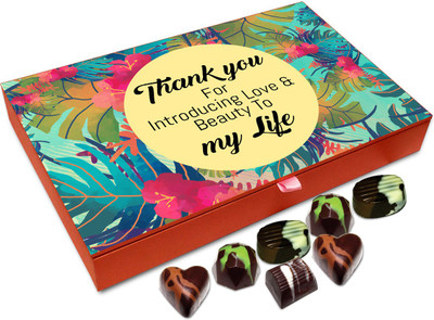 

Chocholik Gift Box - Thanks For Introducing Love And Beauty To My Life Chocolate Box - 12pc Truffles(144 g)