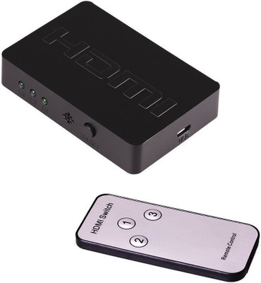 

Cables Kart 3 Port HDMI Switch 1080P Full HD HDMI Switch Switcher Hub Splitter Box With Remote Control Combo Set