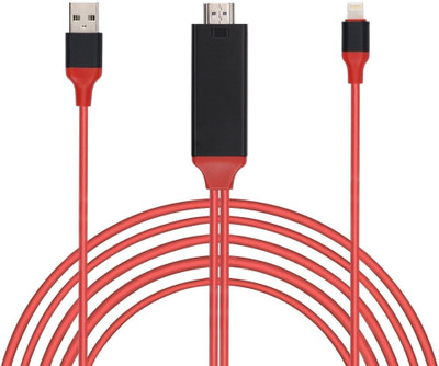 

SEC 8 Pin Lightning To HDMI Cable HDTV Adapter HDMI Cable(Compatible with Mobile, Laptop, Tablet, Mp3, Gaming Device, Red)