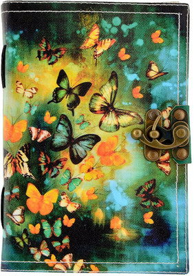 

Hare Krishna Handicrafts Regular Diary(Butterfly Print Canvas Print Journal Note book diary, Multicolor)