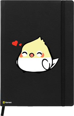 

Hamee A5 Notebook(Birds Theme Designer Printed Black Leather A5 Notebook - 200 pages, A5 size Lovely Bird, Black)
