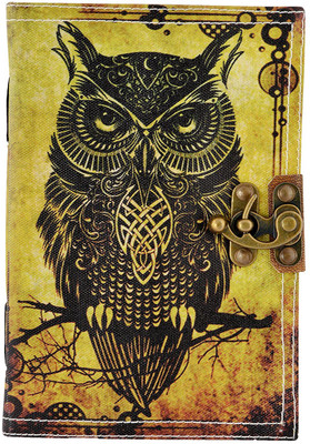

Hare Krishna Handicrafts Regular Diary(Owl Print Canvas Print Journal Note book diary, Multicolor)