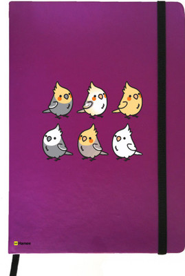 Hamee A5 Notebook(Birds Theme Designer Printed Purple Leather A5 Notebook - 200 pages, A5 size Whistle Bird, Purple)
