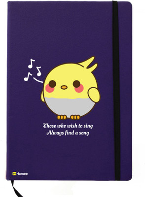 

Hamee A5 Notebook(Birds Theme Designer Printed Blue Leather A5 Notebook - 200 pages, A5 size Singer Bird, Blue)