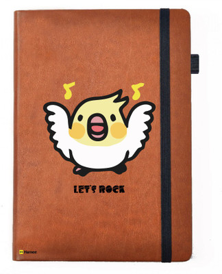 

Hamee A5 Notebook(Birds Theme Designer Printed Tan Brown Leather A5 Notebook - 200 pages, A5 size Rocking Bird, Brown)