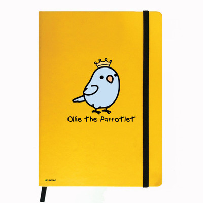 

Hamee A5 Notebook(Birds Theme Designer Printed Yellow Leather A5 Notebook - 200 pages, A5 size Ollie The Parrot, Yellow)