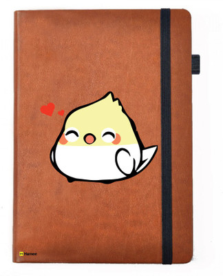 

Hamee A5 Notebook(Birds Theme Designer Printed Tan Brown Leather A5 Notebook - 200 pages, A5 size Lovely Bird, Brown)