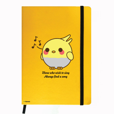 

Hamee A5 Notebook(Birds Theme Designer Printed Yellow Leather A5 Notebook - 200 pages, A5 size Singer Bird, Yellow)