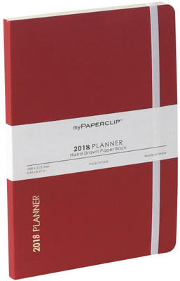 

mypaperclip A5 Planner/Organizer(192 Pages 2018 Hand Drawn Planner, Red)