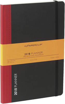 

mypaperclip A5 Planner/Organizer(192 Pages 2018 Hand Drawn Hard Back Planner, Red)