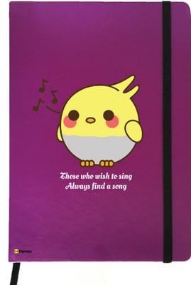 

Hamee A5 Notebook(Birds Theme Designer Printed Purple Leather A5 Notebook - 200 pages, A5 size Singer Bird, Purple)