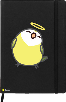 

Hamee A5 Notebook(Birds Theme Designer Printed Black Leather A5 Notebook - 200 pages, A5 size Angel Bird, Black)