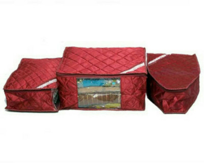 

SSN TRADERS 03 Set of saree cover with blouse and petticoat cover SSNSPB123M(Maroon)