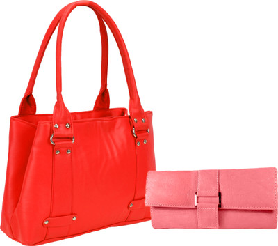 

Lady bar Shoulder Bag(Red, Pink), Pink;red