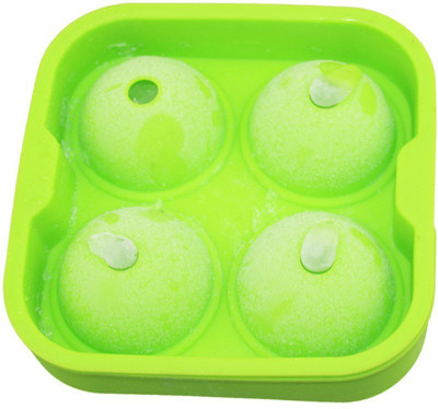 

VibeX ® Sphere Moulds Whiskey with Lids and a Funnel for Cocktails & Bourbon Green Silicone Ice Ball Maker(Pack of 1)