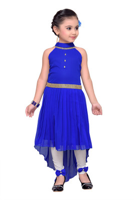 

Adiva Girls Midi/Knee Length Party Dress(Blue, Sleeveless, Royal blue