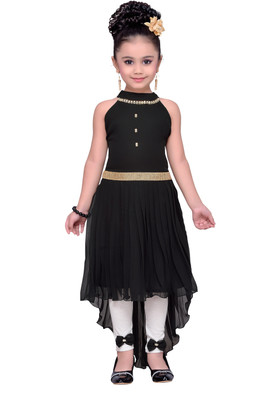 

Adiva Girls Midi/Knee Length Party Dress(Black, Sleeveless