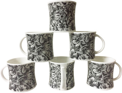 

Pearl P-6147 Bone China(Black, Pack of 6)