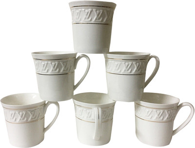Pearl P-6086 Bone China(White, Pack of 6)