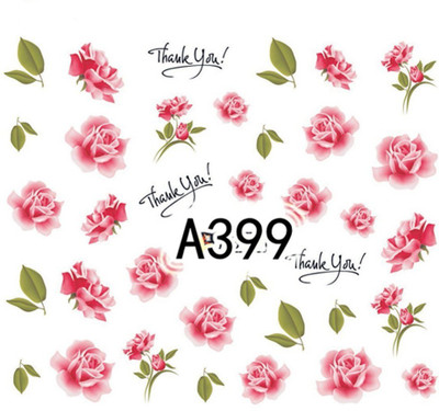 

ACUTAS Fashion Rose Flower Nail Art Water Transfer Stickers Nails (Design 1)(Multi Color)