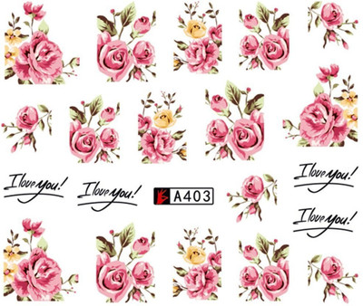 

ACUTAS Fashion Rose Flower Nail Art Water Transfer Stickers Nails (Design 2)(Multi Color)