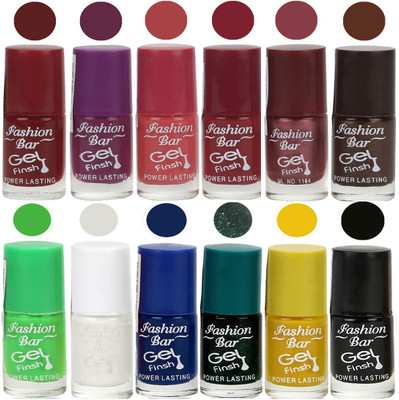 

Fashion Bar Exclusive Color Range Nail Polish Set of 12 Black(Pack of 12)