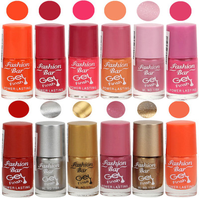 

Fashion Bar Exclusive Color Range Nail Polish Set of 12 Orange(Pack of 12)