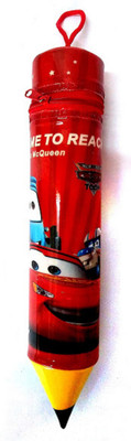 

Must Visit 1 CARTOON CHARACTER PENCIL SHAPE Art Plastic Pencil Box(Set of 1, Red)