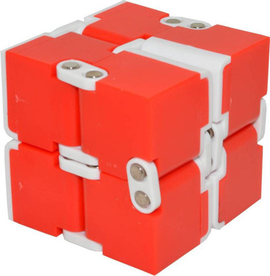 Smilemakers Infinity Cube Fidgets EDC Stress Relief Toy (Red, White)(1 Pieces)