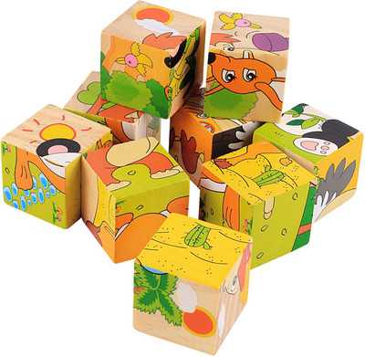 

Pigloo Colorful Wooden Block Picture Puzzle for Toddlers and Small Children (Aquatic Theme)(9 Pieces)