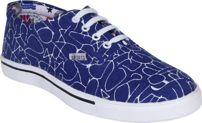 TTS Canvas Shoes For Men(White, Blue)