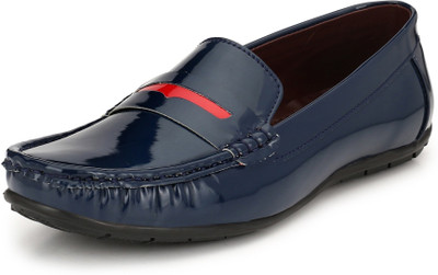 

Scarpia Patent Blue Loafers For Men(Blue, Red