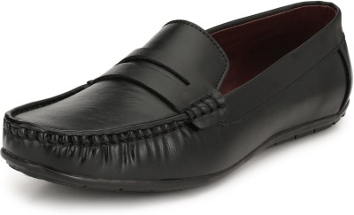 SCARPIA Men Black Loafers For Men(Black , 9)