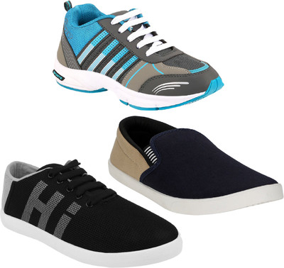 

Chevit Men's Trio Pack Of 3 Sports Running Shoes For Men(Multicolor