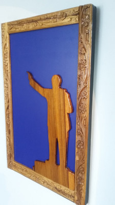 

Sisam woodart Decorative Showpiece - 44 cm(Wooden, Brown, Blue)
